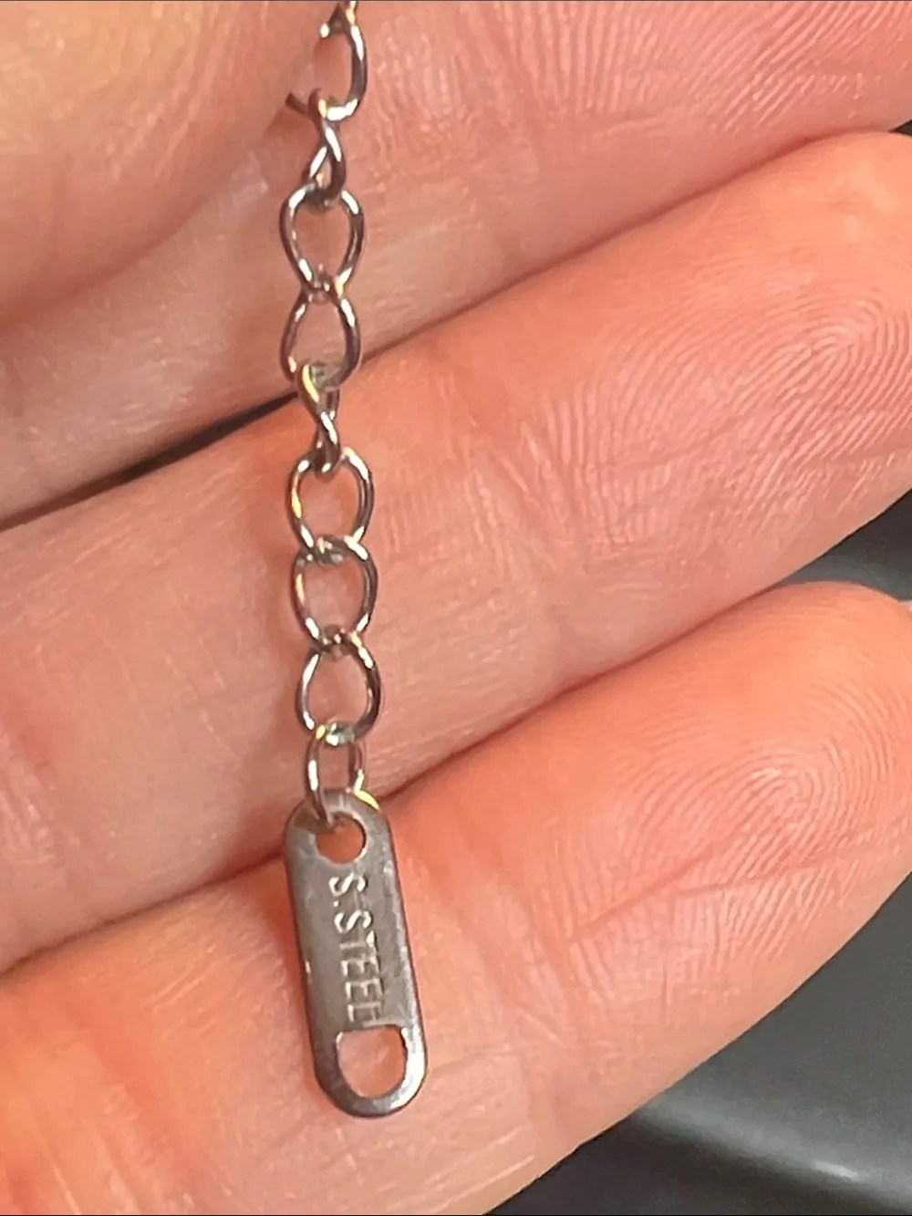 Stainless Steel Silver Logo Pendant Necklace